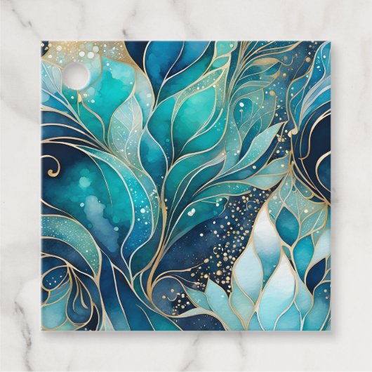 Kleurrijke Abstracte Ink Art Gift Labels (Voorkant)