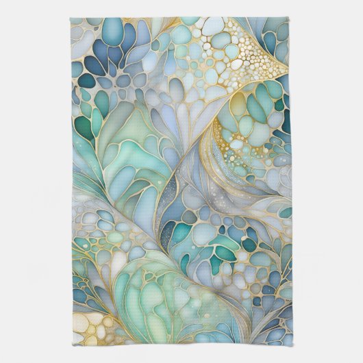 Kleurrijke Abstracte Ink Art Keukenhanddoek (Verticaal)