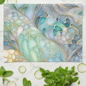 Kleurrijke Abstracte Ink Art Keukenhanddoek