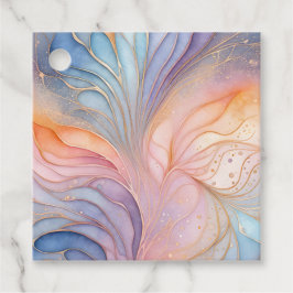 Kleurrijke Abstracte Inkt Kunst Cadeaublaadjes Bedankjes Labels