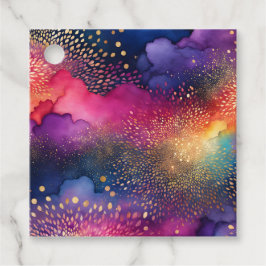 Kleurrijke Abstracte Inkt Kunst Cadeaublaadjes Bedankjes Labels