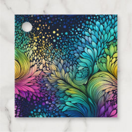 Kleurrijke Abstracte Inkt Kunst Cadeautags Bedankjes Labels