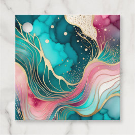 Kleurrijke Abstracte Inkt Kunst Cadeautags Bedankjes Labels