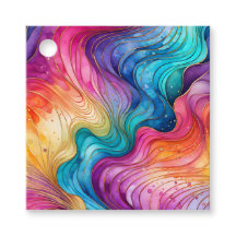 Kleurrijke Abstracte Inkt Kunst Cadeautags