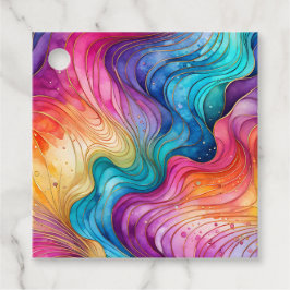 Kleurrijke Abstracte Inkt Kunst Cadeautags Bedankjes Labels