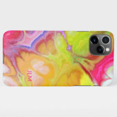 Kleurrijke Abstracte inkt met uw monogram iPhone Hoesje (Achterkant horizontaal)