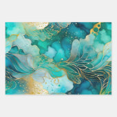 Kleurrijke Abstracte Inktkunst Verpakkende Documen Inpakpapier Vel (Voorkant 3)