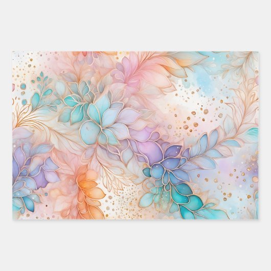 Kleurrijke Abstracte Inktkunst Verpakkende Documen Inpakpapier Vel (Voorkant 2)