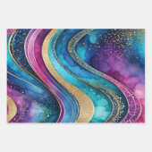 Kleurrijke Abstracte Inktkunst Verpakkende Documen Inpakpapier Vel (Voorkant 3)