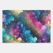Kleurrijke Abstracte Inktkunst Verpakkende Documen Inpakpapier Vel (Voorkant)