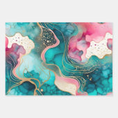 Kleurrijke Abstracte Inktkunst Verpakkende Documen Inpakpapier Vel (Voorkant 3)