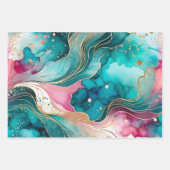 Kleurrijke Abstracte Inktkunst Verpakkende Documen Inpakpapier Vel (Voorkant 2)