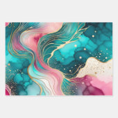 Kleurrijke Abstracte Inktkunst Verpakkende Documen Inpakpapier Vel (Voorkant)