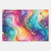 Kleurrijke Abstracte Inktkunst Verpakkende Documen Inpakpapier Vel (Voorkant 3)