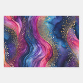 Kleurrijke Abstracte Inktkunst Verpakkende Documen Inpakpapier Vel (Voorkant 3)