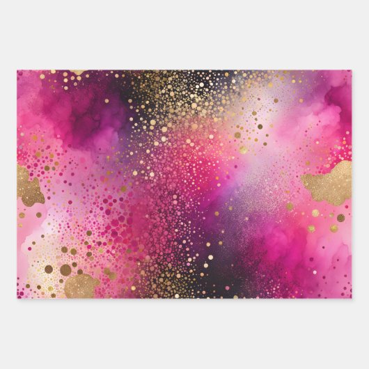 Kleurrijke Abstracte Inktkunst Verpakkende Documen Inpakpapier Vel (Voorkant 3)