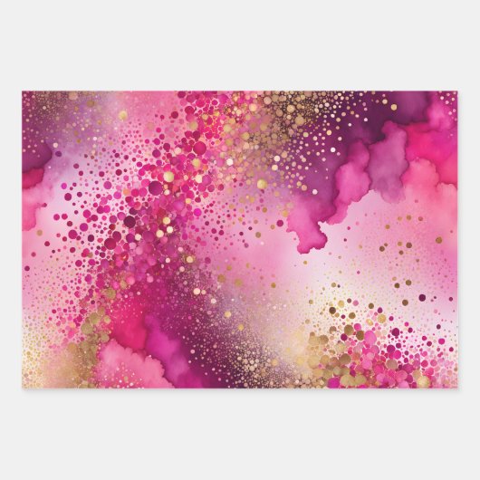 Kleurrijke Abstracte Inktkunst Verpakkende Documen Inpakpapier Vel (Voorkant 2)