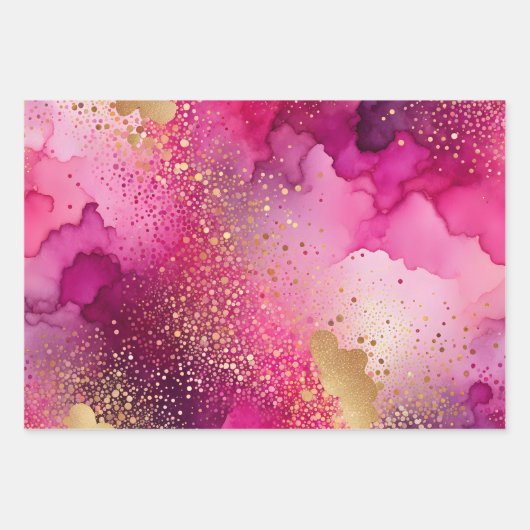 Kleurrijke Abstracte Inktkunst Verpakkende Documen Inpakpapier Vel (Voorkant)