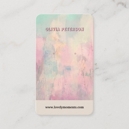 Kleurrijke Abstracte juwelen-oorenkaart Visitekaartje (Voorkant)