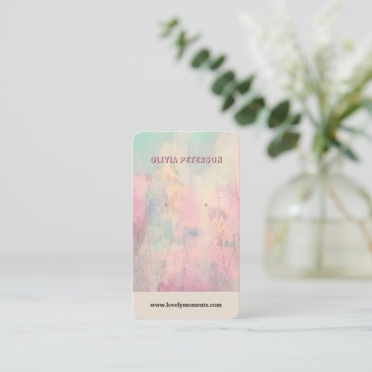 Kleurrijke Abstracte juwelen-oorenkaart Visitekaartje (Staand voorkant)