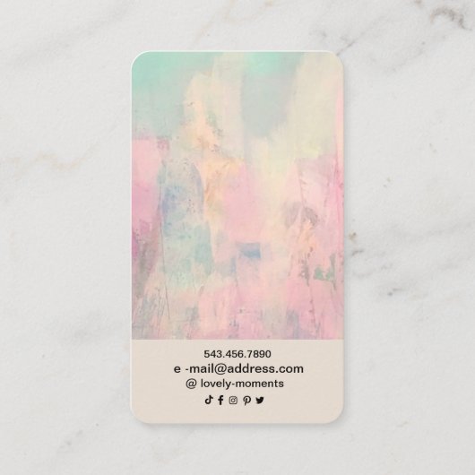 Kleurrijke Abstracte juwelen-oorenkaart Visitekaartje (Achterkant)