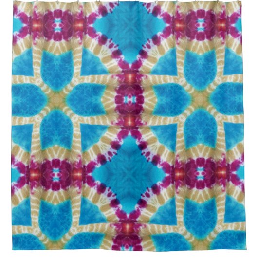 Kleurrijke Abstracte Kaleidoscoop Tie Dye Pattern Douchegordijn (Voorkant)