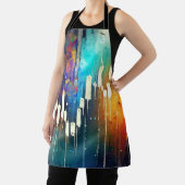 Kleurrijke abstracte kandelaar grafiek schilderen schort (Insitu)