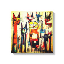 Kleurrijke Abstracte Kat Kunst