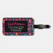 Kleurrijke Abstracte katten Bagagelabel (Achterkant horizontaal)