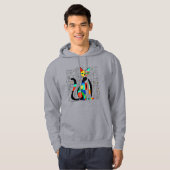 Kleurrijke Abstracte kattenkunst kubistisch kubism Hoodie (Voorkant volledig)