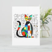 Kleurrijke Abstracte kattenkunst kubistisch kubism Kaart (Staand voorkant)