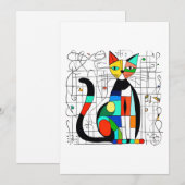 Kleurrijke Abstracte kattenkunst kubistisch kubism Kaart (Voorkant / Achterkant)
