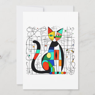 Kleurrijke Abstracte kattenkunst kubistisch kubism Kaart