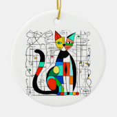 Kleurrijke Abstracte kattenkunst kubistisch kubism Keramisch Ornament (Voorkant)