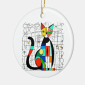 Kleurrijke Abstracte kattenkunst kubistisch kubism Keramisch Ornament (Links)
