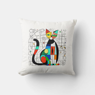 Kleurrijke Abstracte kattenkunst kubistisch kubism Kussen