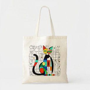 Kleurrijke Abstracte kattenkunst kubistisch kubism Tote Bag