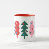 Kleurrijke Abstracte Kerstbomen Mok (Midden)
