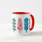 Kleurrijke Abstracte Kerstbomen Mok (Voorkant rechts)