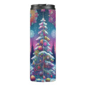 Kleurrijke Abstracte kerstbomen Thermosbeker (Achterkant)