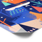 Kleurrijke Abstracte Kerstboom Poster (Hoek)