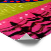 Kleurrijke Abstracte Kerstboom Poster (Hoek)