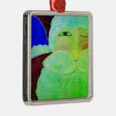 Kleurrijke Abstracte kerstman Metalen Ornament (Rechts)