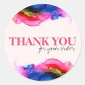 Kleurrijke Abstracte Kleine Zakelijke Bedankt Ronde Sticker (Voorkant)