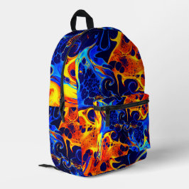 Kleurrijke abstracte kleur golvend bedrukte rugzak