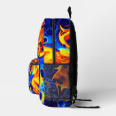 Kleurrijke abstracte kleur golvend bedrukte rugzak (Rechts)