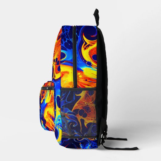 Kleurrijke abstracte kleur golvend bedrukte rugzak (Rechts)