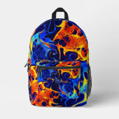 Kleurrijke abstracte kleur golvend bedrukte rugzak (Voorkant)