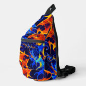 Kleurrijke abstracte kleur golvend sling bag (Rechterhoek)