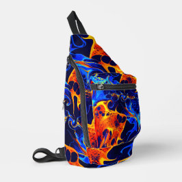 Kleurrijke abstracte kleur golvend sling bag